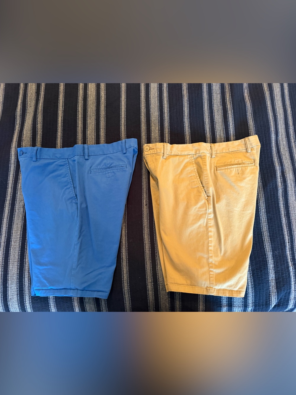 Men’s 2 Old Navy Casual Slim Chino Shorts - Blue & Khaki 34 - Picture 5 of 7